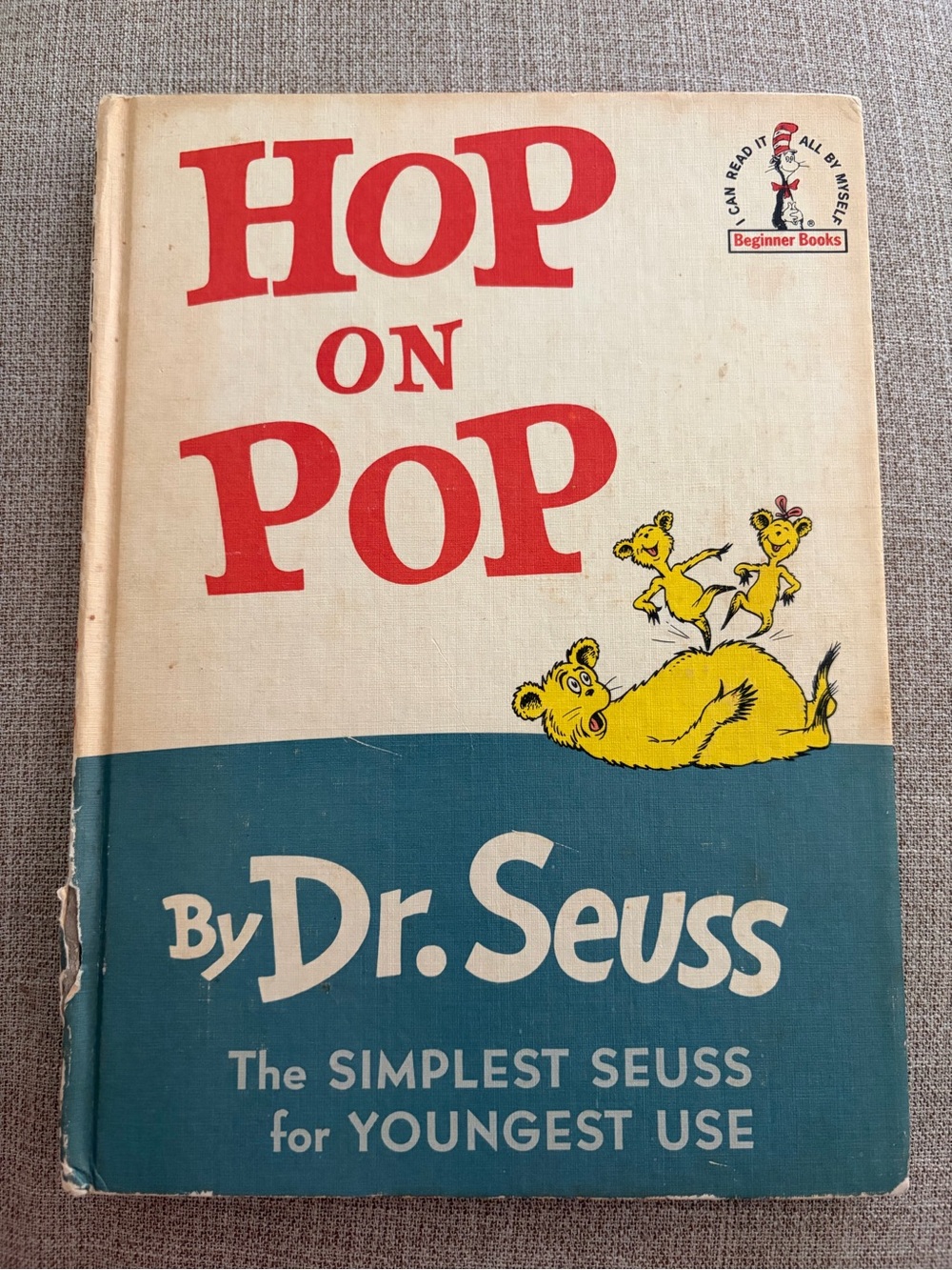 Vintage 1963 Hop On Pop Dr. Seuss Hard Cover Book